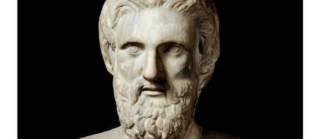 Aristophane (v. 445-v. 385 av. J.-C.), marbre (detail), Ier siecle ap. J.-C.
