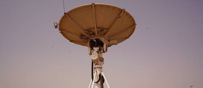 Une vue de la station terrienne des telecommunications par satellite de Gandoul, situe a l'ouest de la region de Thies.
