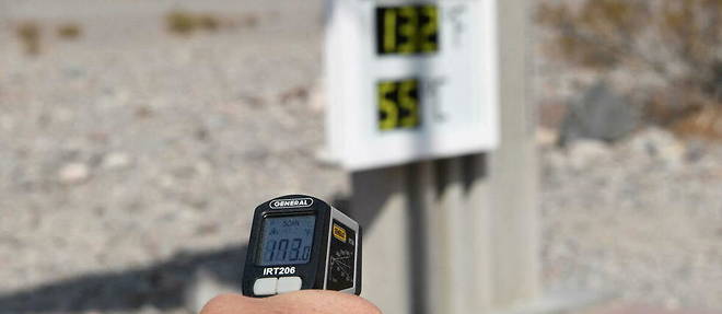 La temperature a atteint 55 ?C, le 11 juillet 2021, dans le parc national de Death Valley, en Californie.
La temperature a atteint 55 ?C, le 11 juillet 2021, dans le parc national de Death Valley, en Californie.