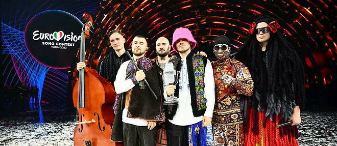 Le groupe Kalush Orchestra après sa victoire à l'Eurovision.
