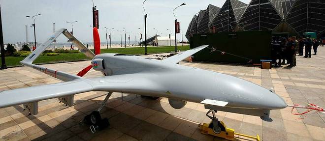Un drone Bayraktar TB2 a ete expose en mai dernier a Bakou, en Azerbaidjan, pendant le Teknofest, festival de l'aviation, de l'espace et de la technologie.
