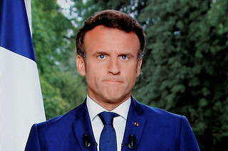 Emmanuel Macron lors de son allocution.
