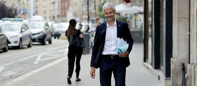 Laurent Wauquiez arrive au bureau politique du parti Les Republicains, rue de Vaugirard a Paris, a la suite du second tour des elections legislatives, le 21 juin 2022. 