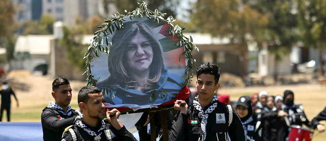 Les funerailles de la journaliste Shireen Abu Akleh le 17 mai 2022.

