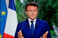 Emmanuel Macron lors de son allocution televisee le 22 juin, a Paris.
