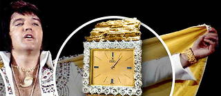 Sur son site Internet, l'antiquaire américain M.S. Rau propose une montre-bracelet Ebel en or jaune portée par le King en personne. Son estimation ? 495 000 euros.
