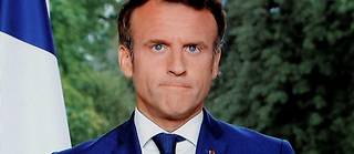 Emmanuel Macron lors de son allocution à la télévision.
