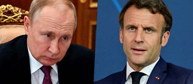 Emmanuel Macron et Vladimir Poutine. 