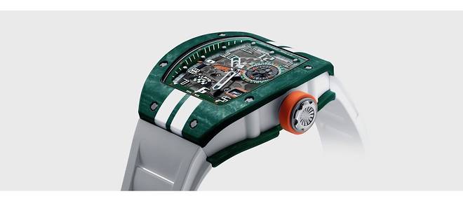 La montre Richard Mille RM 029 Automatique Le Mans Classic (serie limitee 150 exemplaires) porte les couleurs de l'epreuve organisee par Peter Auto.
