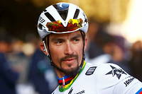 Julian Alaphilippe lors de la 5e étape de la course cycliste Tirreno Adriatico, le 11 mars 2022. 
