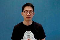 L'ancien leader du mouvement etudiant a Hong Kong, Nathan Law, aujourd'hui en exil.
