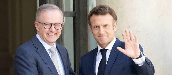 Emmanuel Macron a recu le nouveau Premier ministre australien a l'Elysee, vendredi 1er juillet.
