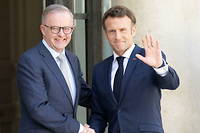 Emmanuel Macron a reçu le nouveau Premier ministre australien à l'Élysée, vendredi 1 er  juillet.
