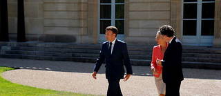 Emmanuel Macron, Élisabeth Borne et Christophe Béchu.

