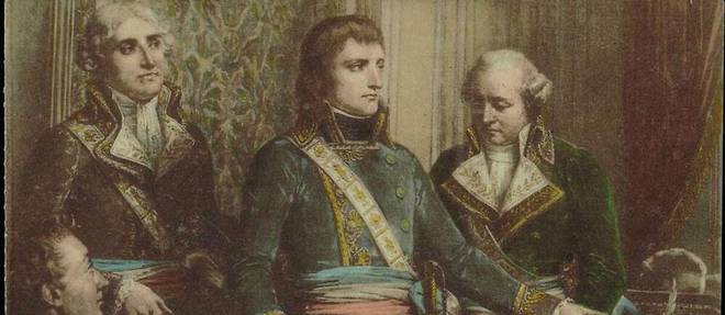 Napoleon Bonaparte au Conseil d'Etat etabli au Petit Luxembourg (1800).
