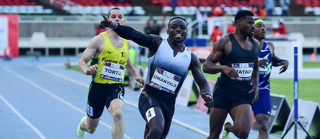Le Kenyan Ferdinand Omanyala, champion d'Afrique du 100 m.
