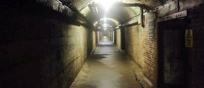 L'un des tunnels de l'hopital souterrain de Guernesey
