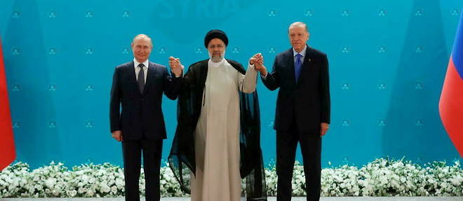 Les trois dirigeants russe, iranien et turc etait reunis a Teheran.
