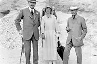 Lord Carnarvon, sa fille lady Evelyn et Carter dans la vallée des Rois en 1922.
