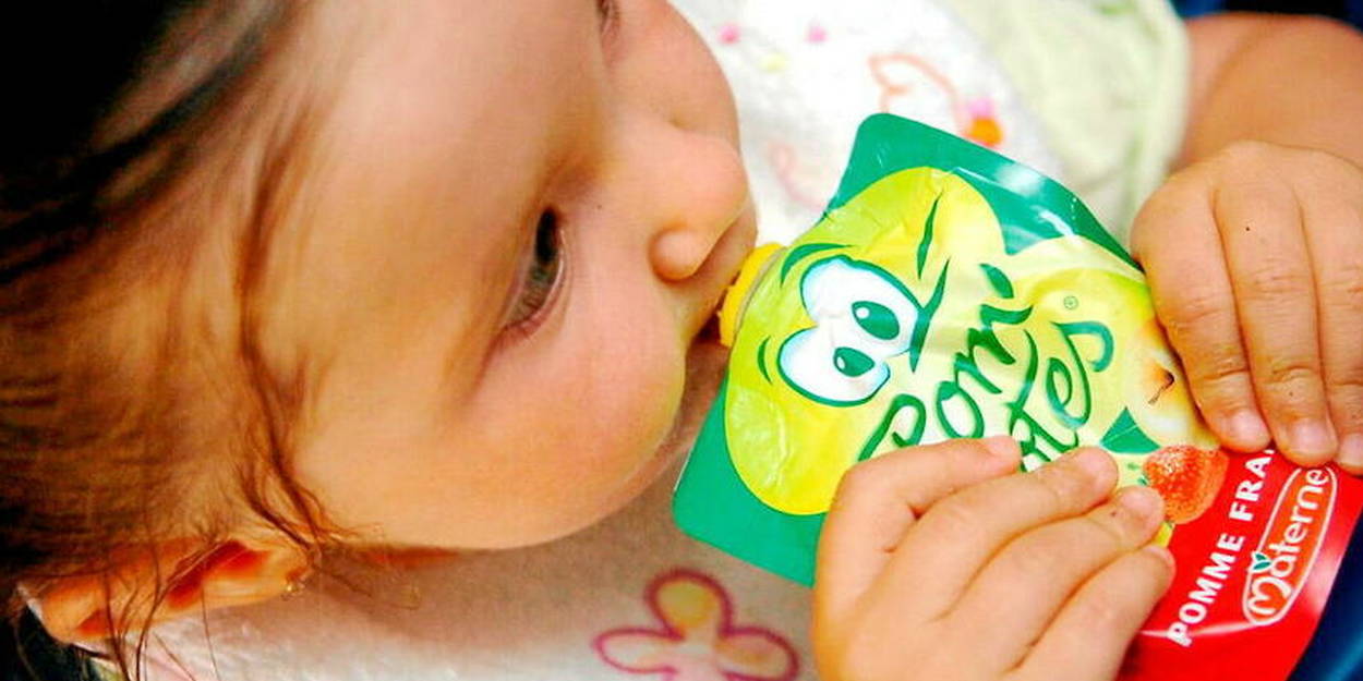 Les compotes en gourde plus sucrées que des sodas