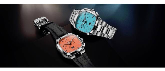 Par leur couleur de cadran, << Vibing Orange >> ou << Disco Blue >>, les deux nouveaux modeles Glashutte Original Seventies Chronographe Date Panorama rendent hommage au style des annees 1970.
