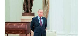 Vladimir Poutine le 22 février 2022 au Kremlin, à Moscou. 
