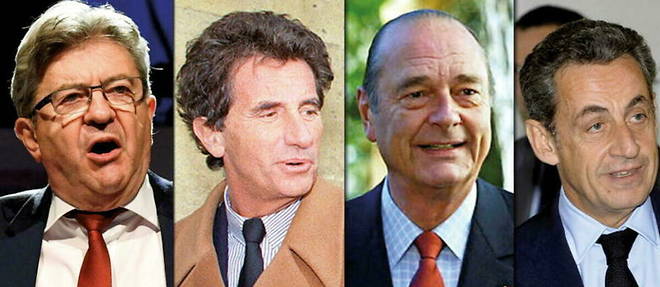 Jean-Luc Melenchon, Jack Lang, Jacques Chirac et Nicolas Sarkozy.
