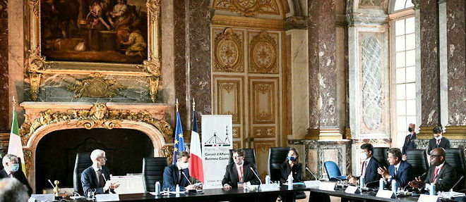 Emmanuel Macron lors de la quatrieme edition du sommet Choose France, le 28 juin 2021.
