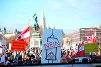 Manifestation contre la vaccination en Autriche.
