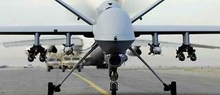 Un drone américain MQ-9 Reaper, armé de missiles Hellfire classiques, en 2007 en Afghanistan.
