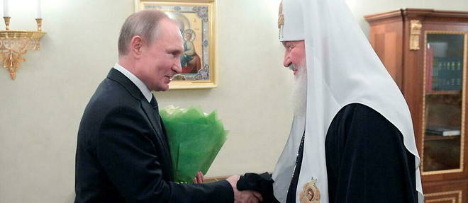 Le president russe Vladimir Poutine et le patriarche de Moscou, le 1er fevrier 2020, a Moscou.
