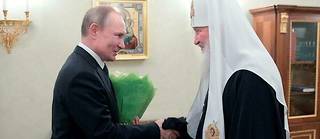 Le président russe Vladimir Poutine et le patriarche de Moscou, le 1 er  février 2020, à Moscou.

