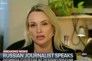 Marina Ovsiannikova sur ABC News, le 21 mars dernier.
