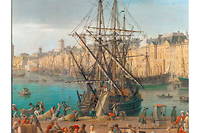 L’importante activité du port de commerce international de Marseille au XVIIIe siècle, peint par Joseph Vernet (1714-1789).
