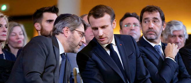 Emmanuel Macron et Haim Korsia le 29 octobre 2019.
