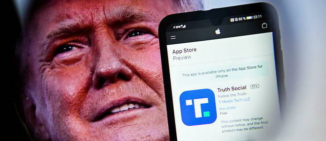 Donald Trump, banni de Twitter, a lance son propre reseau : Truth Social, en fevrier 2022.
