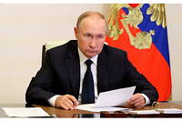 Le président russe Vladimir Poutine dans son bureau à Moscou le 24 août 2022.
