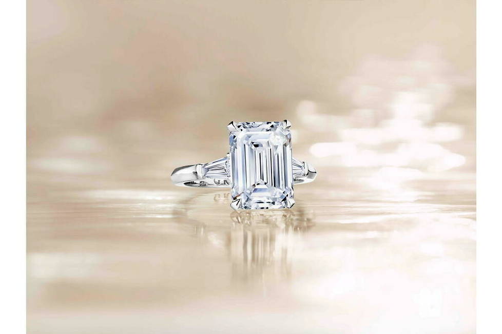 Bague de fiançailles Promise en diamants taille émeraude

