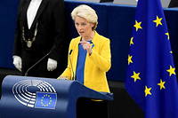 Ursula von der Leyen lors de son discours sur l’État de l’Union le 14 septembre au Parlement européen.
