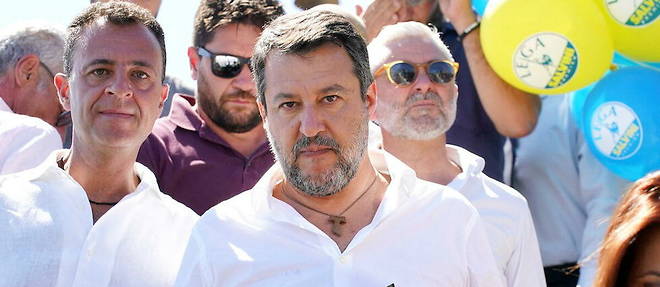 Matteo Salvini en campagne a Messine le 29 aout 2022.

