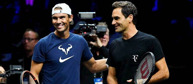 Roger Federer et Rafael Nadal se sont entraines ensemble avant leur match de Laver Cup. 
