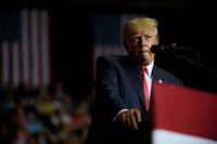 L'ancien president americain Donald Trump lors d'un meeting << Sauvons l'Amerique >> dans l'Ohio, le 17 septembre 2022.
