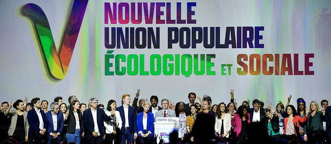 Convention de la Nouvelle Union populaire ecologique et sociale (Nupes) a Aubervilliers (Seine-Saint-Denis), le 7 mai 2022.
