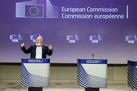 Frans Timmermans, le vice-président de la Commission européenne, lors d'une conférence de presse consacrée au RePowerUE, le 18 mai 2022.
