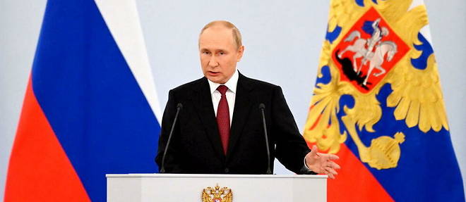 Vladimir Poutine a prononce son discours consacre a l'annexion de quatre regions d'Ukraine, a la suite de << referendums >> largement denonces par Kiev et ses allies occidentaux.
