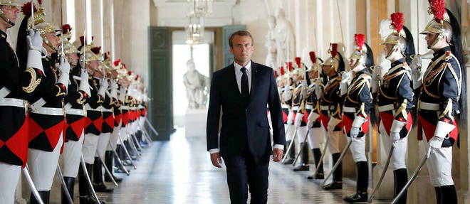 Emmanuel Macron au chateau de Versailles en 2018.
