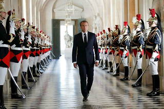 Emmanuel Macron au château de Versailles en 2018.
