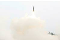Le missile était de type Hyunmoo-2 et a provoqué un important incendie (illustration).
