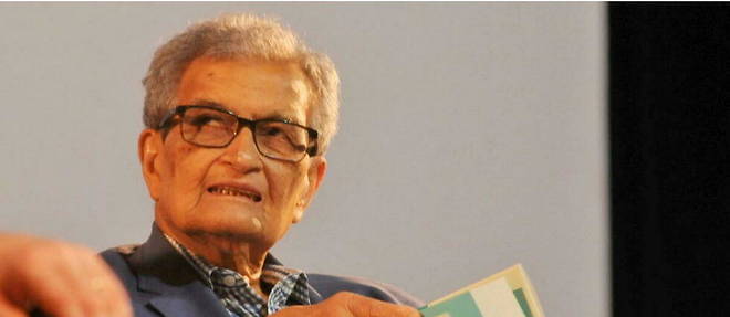 Le Prix Nobel d'economie Amartya Sen, a Calcutta en 2018.

