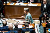 Élisabeth Borne s'exprime face aux députés lors des questions au gouvernement, mardi 11 octobre 2022.
